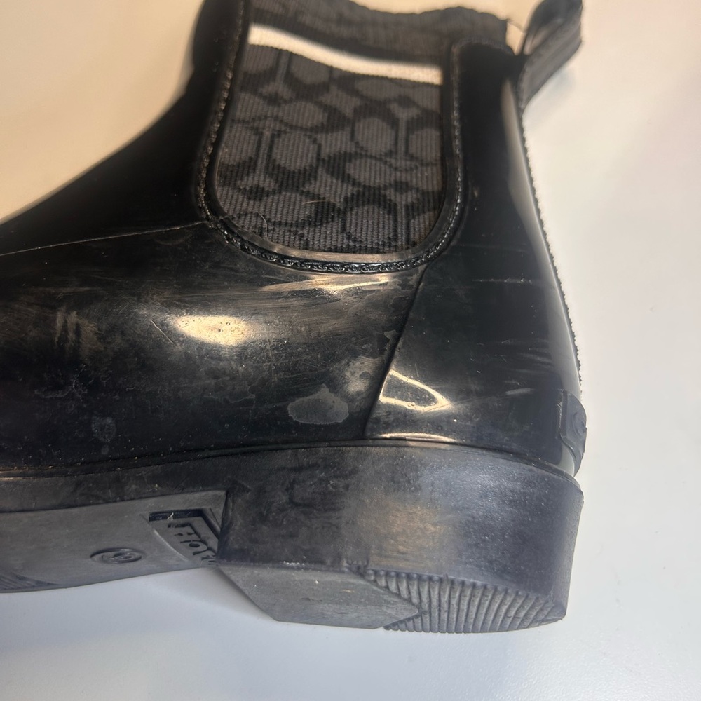 Coach Black Patterned Rain Boots - image 7